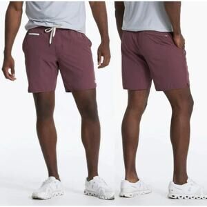 Vuori Banks Shorts Mens Small Maroon Red Activewear 7" Inseam Training Running